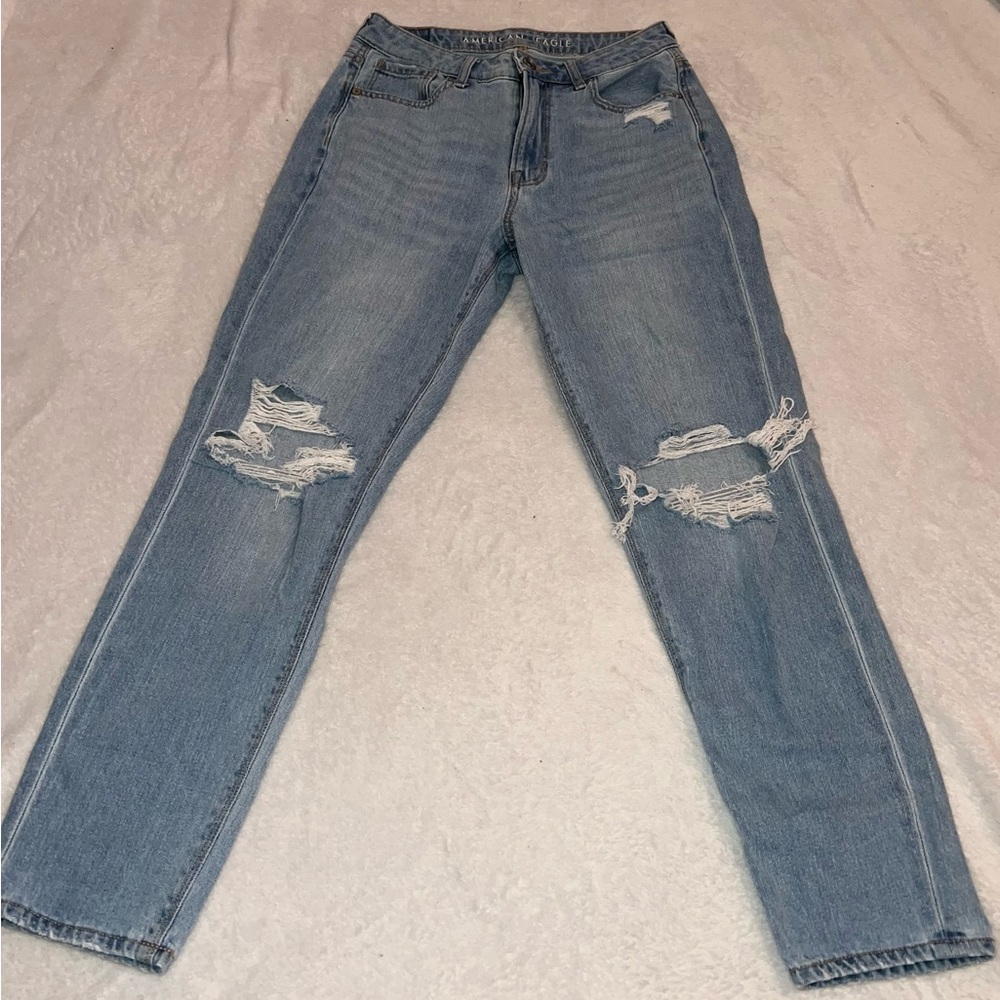 American Eagle blue mom jeans like new size 4